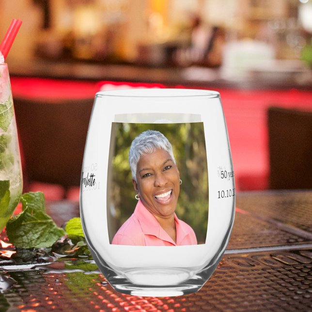 Vaso De Vino Edad del nombre de la foto del cumpleaños (Subido por el creador)