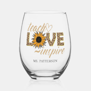Vaso De Vino El amor de la enseñanza inspira al profesor Sunflo