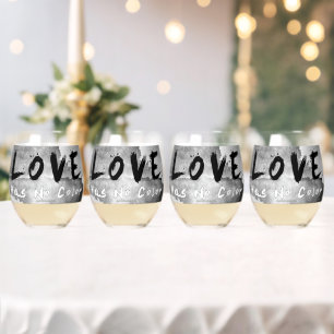 Vaso De Vino El amor de SlipperyJoe no tiene color raza tono de