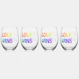Vaso De Vino El amor gana el arcoiris