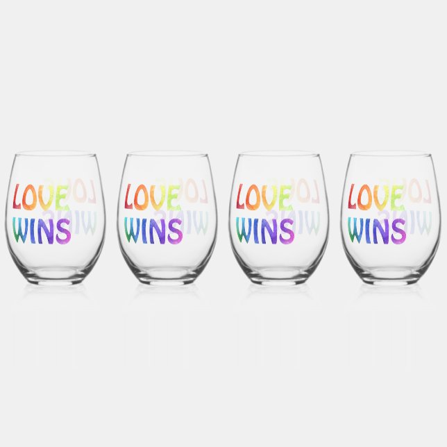 Vaso De Vino El amor gana el arcoiris (Anverso)