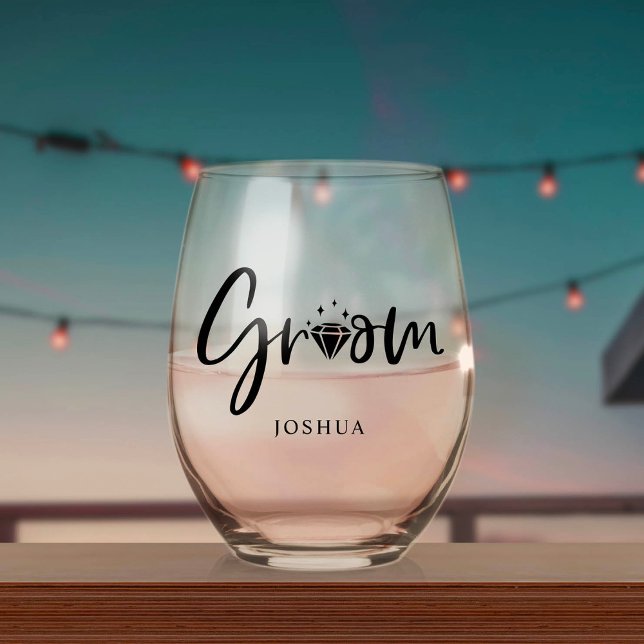 Vaso De Vino El boda Tuxedo Personalizó Al Groom (Subido por el creador)