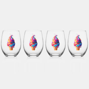 Vaso De Vino El clásico cono de helado vibrante de SlipperyJoe'