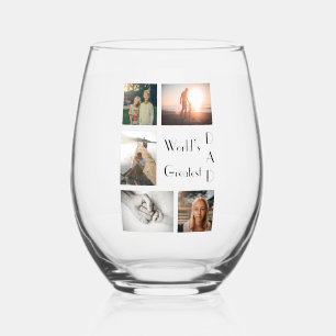 Vaso De Vino El mayor Collage de fotos de la familia de papá de