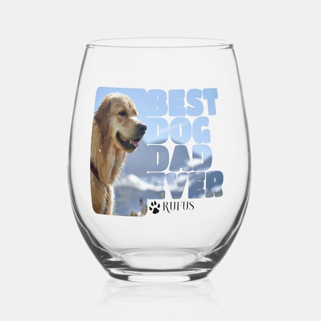 Vaso De Vino El mejor padre de perro de la historia (Anverso)
