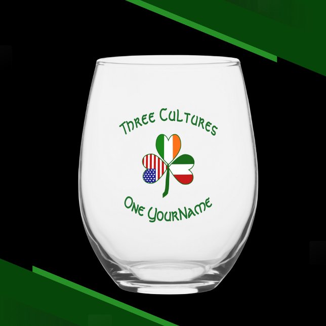 Vaso De Vino El Shamrock americano italiano personalizado (Subido por el creador)