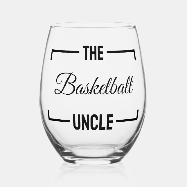 Vaso De Vino El tío del baloncesto chistes de cumpleaños divert (Anverso)