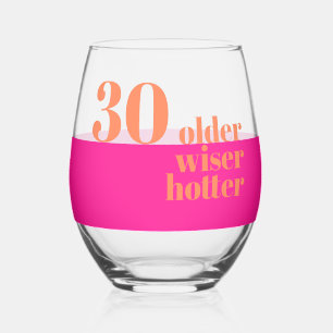 Vaso De Vino El viejo Wiser Hotter Rosa y Naranja 30