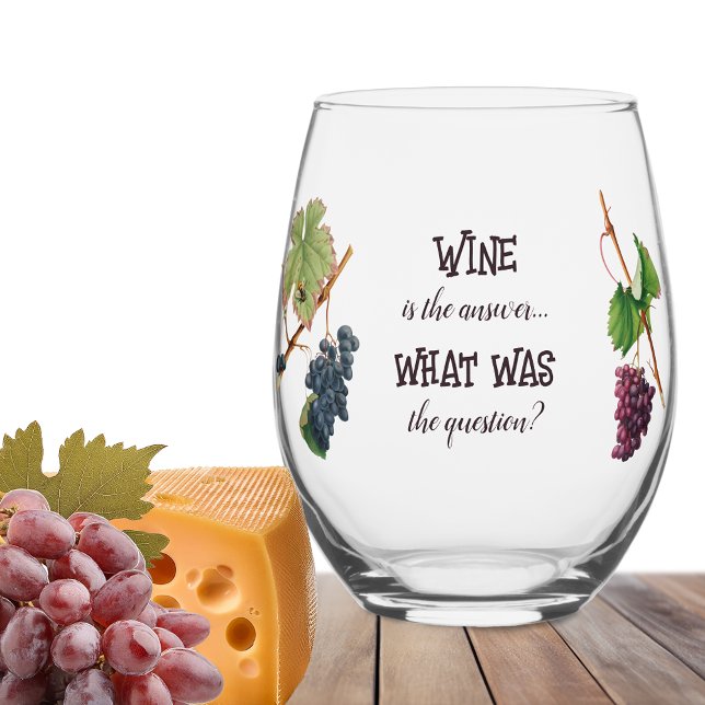 Vaso De Vino El vino es la respuesta graciosa (Subido por el creador)
