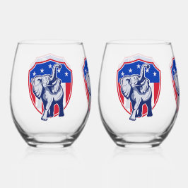 Vaso De Vino Elefante republicano