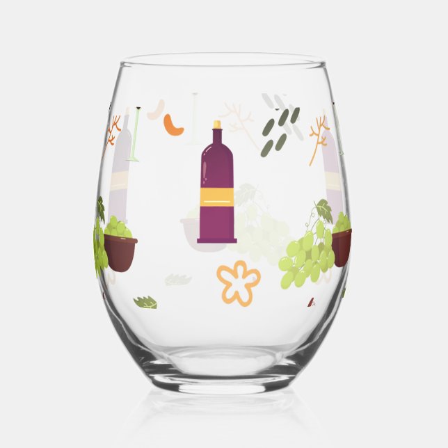 Vaso De Vino Elegancia de viñedos (Anverso)