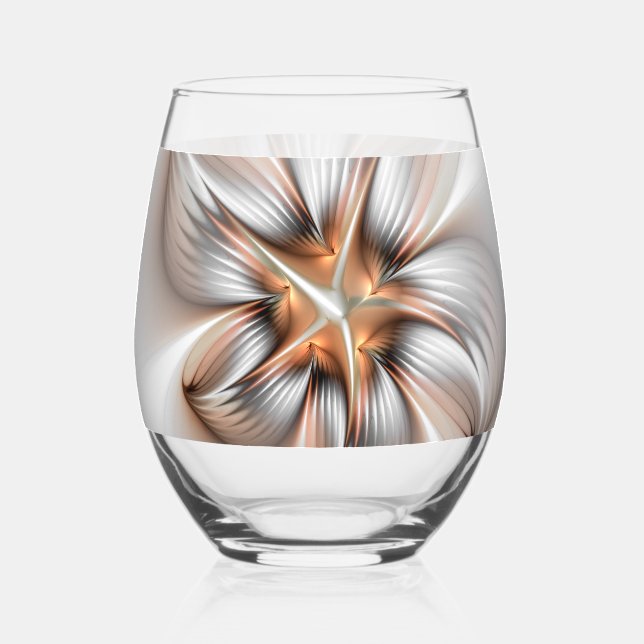 Vaso De Vino Elegancia floral modernidad Resumen arte fractal (Reverso )