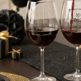 Vaso De Vino Elegant Art Deco 50 and Fabulous Birthday 