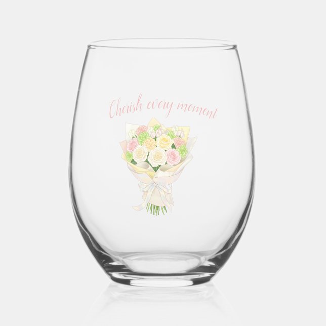 Vaso De Vino Elegant Bridal Shower  (Anverso)