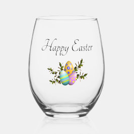 Vaso De Vino Elegant Happy Easter Decorative Eggs 