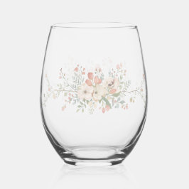 Vaso De Vino Elegant Modern floral Bird Overlay Flowers wedding