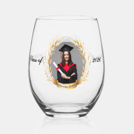 Vaso De Vino Elegant Photo Graduation Party Gold Laurels