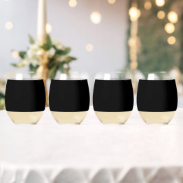 Vaso De Vino Elegant Solid Black