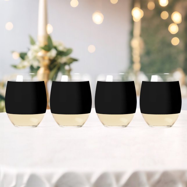 Vaso De Vino Elegant Solid Black (Insitu (Boda))