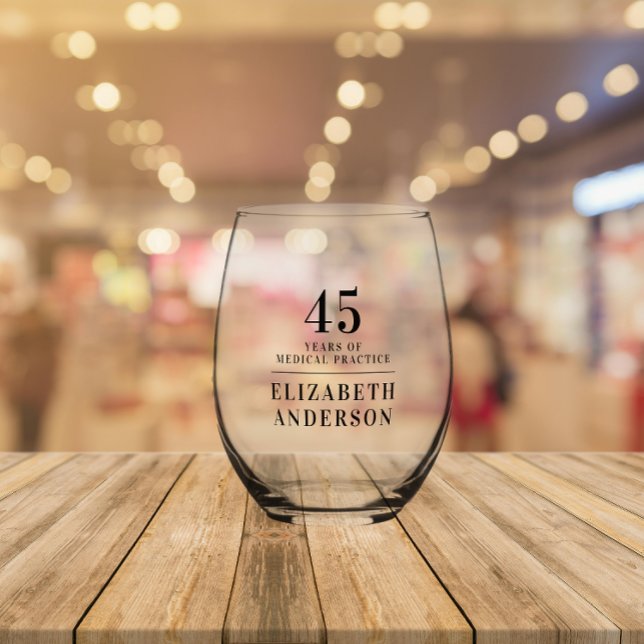 Vaso De Vino Elegante Aniversario Mínimo Nombra de fecha negra (Subido por el creador)