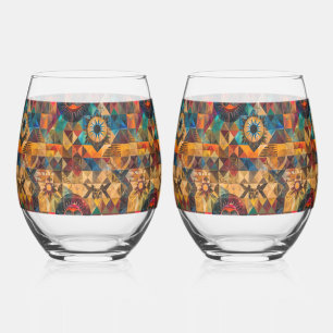 Vaso De Vino Elegante Blue "Inherited Artistry" Stemless Wine G