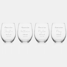 Vaso De Vino Elegante Boda de Abrazo Floral