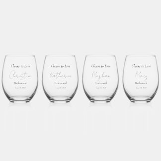 Vaso De Vino Elegante Boda de Abrazo Floral