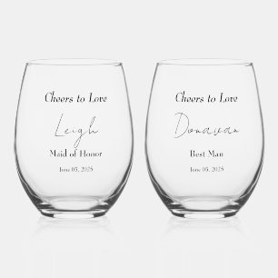 Vaso De Vino Elegante Boda de Abrazo Floral