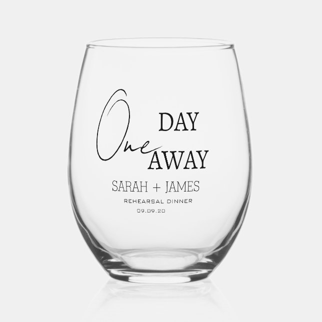 Vaso De Vino Elegante Boda de la cena de un día de duración (Anverso)