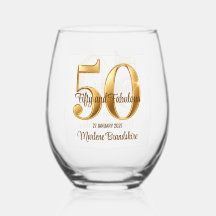 Elegante brindis de cumpleaños 50 en oro