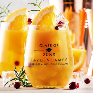 Vaso De Vino Elegante Clase del Partido de Graduación 2025