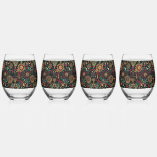 Vaso De Vino Elegante cobalto "Patrones inspirados en el patrim
