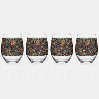Vaso De Vino Elegante cobalto "Patrones inspirados en el patrim