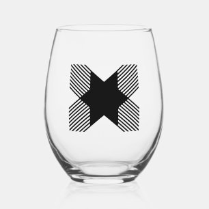 Vaso De Vino Elegante comienzo en monograma de letra X
