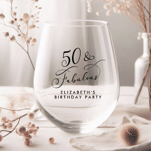Vaso De Vino Elegante fiesta de cumpleaños número 50