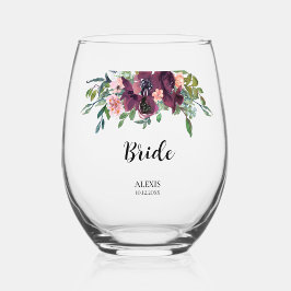 Vaso De Vino Elegante fiesta de novias floral