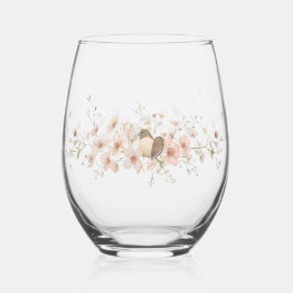Vaso De Vino Elegante floral moderna Overlay flores boda
