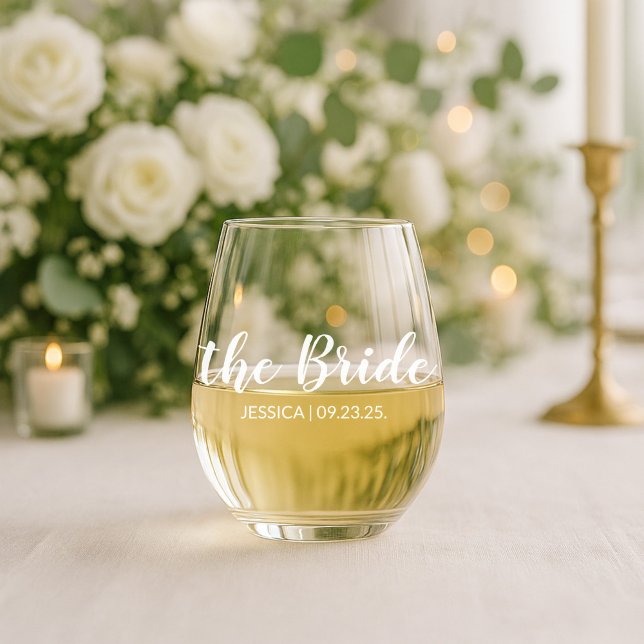 Vaso De Vino Elegante Letra La Novia Vino de Bodas Personalizad (Subido por el creador)