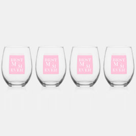 Vaso De Vino Elegante "mejor mamá de todos los tiempos" de cora