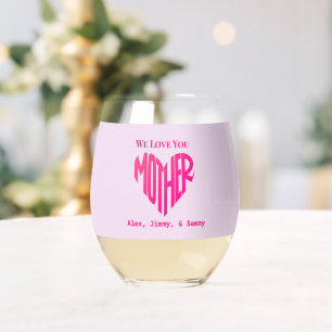 Vaso De Vino Elegante Minimalista te queremos nombre personaliz