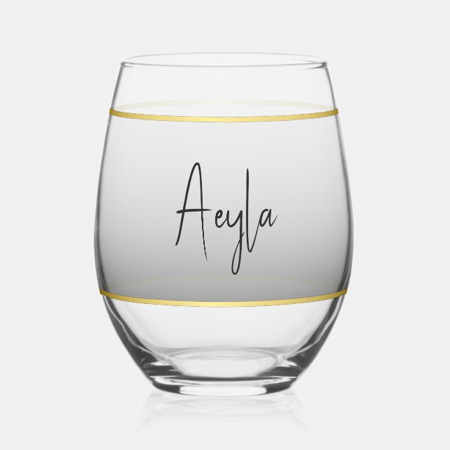 Vaso De Vino Elegante Moda moderna negra personalizada (Anverso)