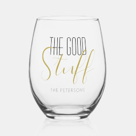 Vaso De Vino Elegante Moderno Genial Cosas Buen Nombre Dorado N