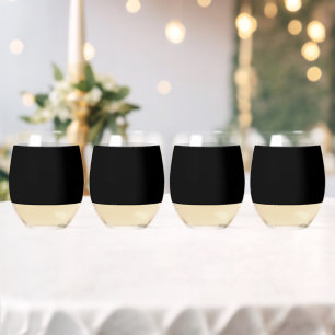 Vaso De Vino Elegante Negro Sólido