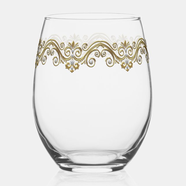 Vaso De Vino Elegante oro diamante  (Subido por el creador)