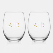 Elegante oro Pareja Mínima de Iniciales Boda Favor