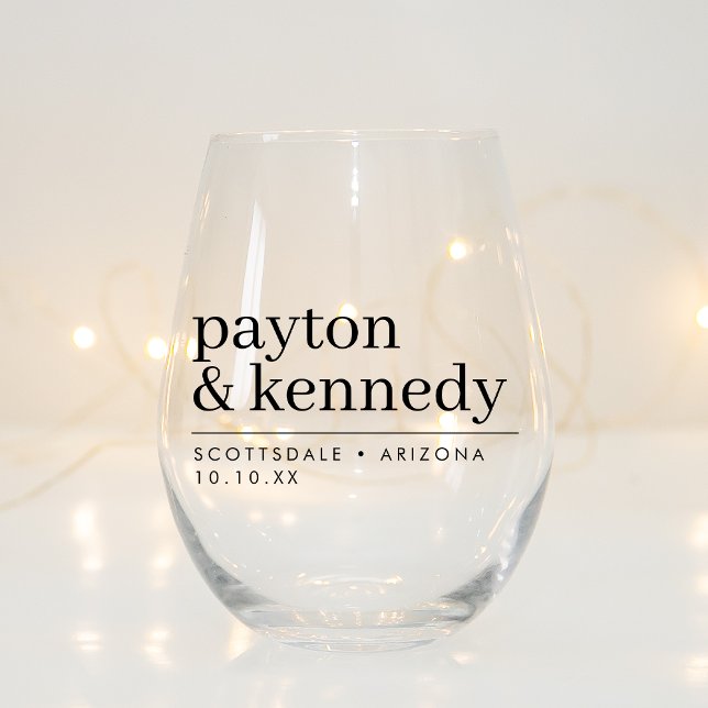 Vaso De Vino Elegante Personalizado Con Recepción De Boda De No (Subido por el creador)