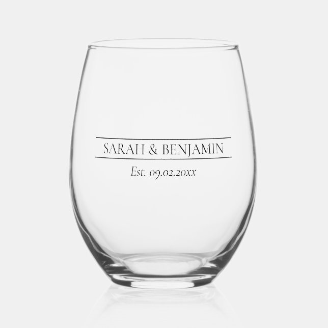 Vaso De Vino Elegante regalo de Boda simple Keepsake (Anverso)