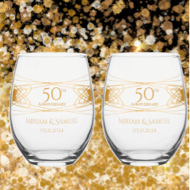 Vaso De Vino Elegante regalo personalizado de 50 años de oro