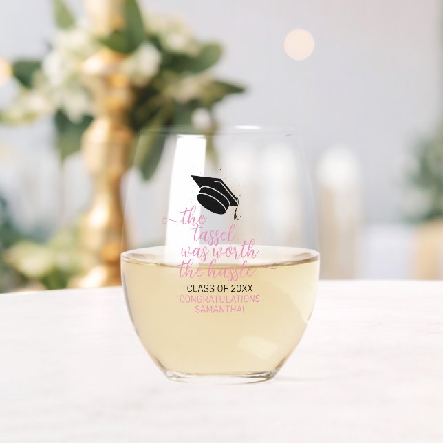 Vaso De Vino Elegante Rosa El Tassel Merecía La Pena (Insitu (Boda))
