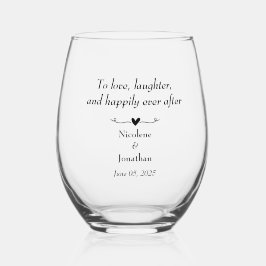 Vaso De Vino Elegante Vidrio de Abrazo Floral Boda Stemless Win